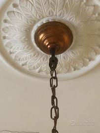 Lampadario a Bracci in Legno Dorato stile impero