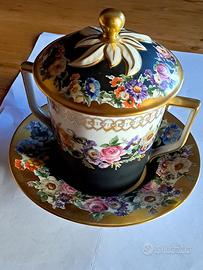 Porta bon bon con coperchio e piatto vieux Paris