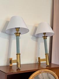Set Coppia Lampade Applique Anni 70 Ottone
