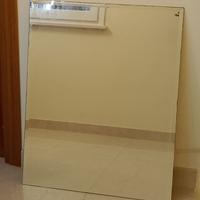 Specchio bagno con molatura + mensola in vetro