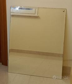 Specchio bagno con molatura + mensola in vetro