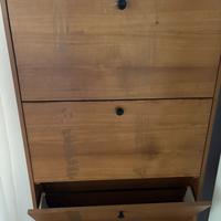 Scarpiera in legno a 4 ribalte