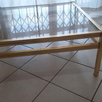 Tavolino sala ottone cristallo