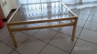 Tavolino sala ottone cristallo