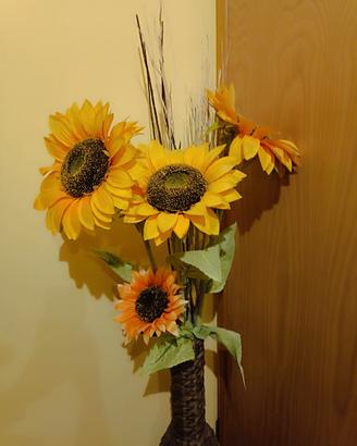 vaso girasoli finti