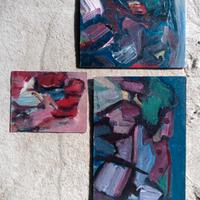 trittico di dipinti Adriano tuninetto astratto