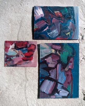 trittico di dipinti Adriano tuninetto astratto