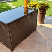 Set Mobili da Giardino in Rattan con Cuscini