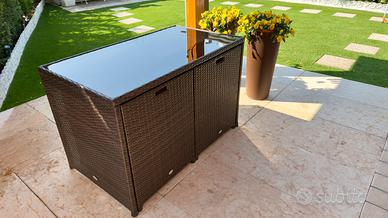 Set Mobili da Giardino in Rattan con Cuscini