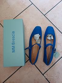  MM Brescia Ballerine Mary Jane Blu Elettrico -
