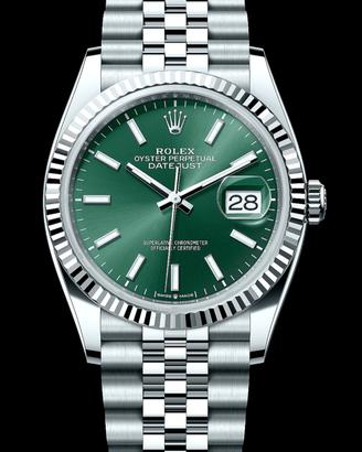 Rolex DJ 36mm verde menta 126234 like new 08/2024