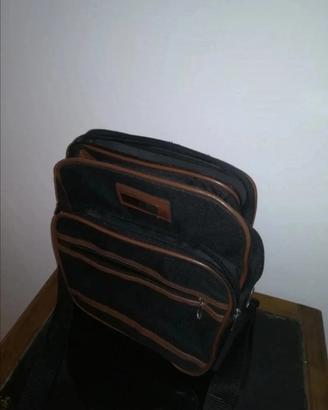 Borsa zaino Tracolla 4 tasche, nero in tessuto