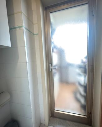Porta ad un anta con vetro satinato, in alluminio