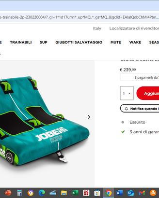 Sport: gonfiabile da traino