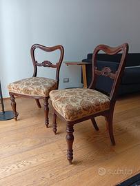 6 sedie '800 in massello di noce, Luigi XVII.