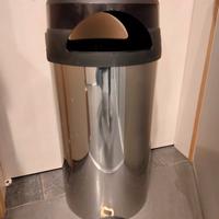 pattumiera inox con posacenere 
