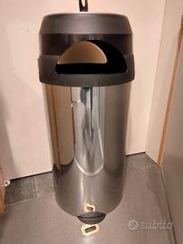 pattumiera inox con posacenere 