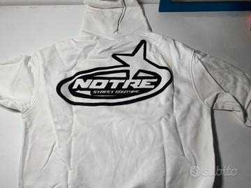 "Notre" felpa con cappuccio bianca