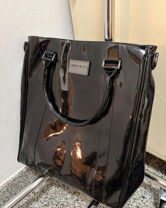 Borsa Armani Jeans nera lucida
