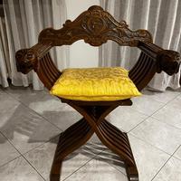 Sedia Savonarola in legno anni 50