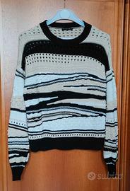 Maglia Sisley traforata in misto cotone Tg XS
