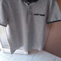 maglietta polo uomo taglia L punteggiato blu 