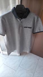 maglietta polo uomo taglia L punteggiato blu 