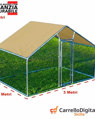 Gabbia per Polli 3x2m x h 2 m – 6 mq – beige