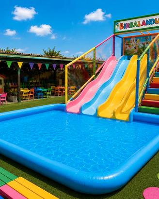 Scivoli Gonfiabili con Piscina, Gioco Acquatico