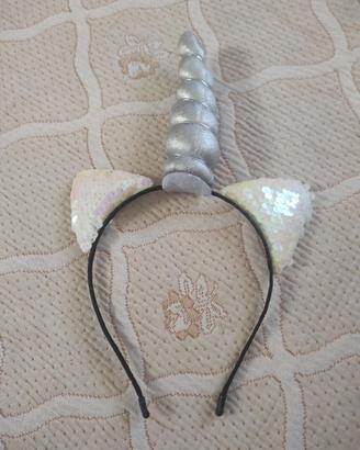 Cerchietto unicorno orecchie fascia capelli glitte