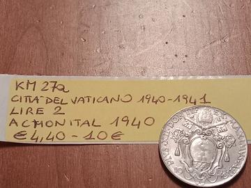 Moneta da 2 Lire KM#27.a .Città del Vaticano,