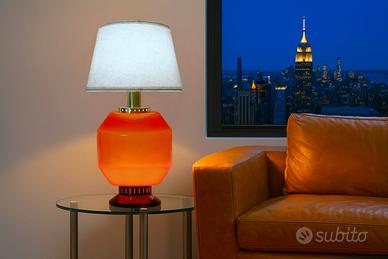 STILNOVO Lampada da Tavolo - RED Glass / Brass '60