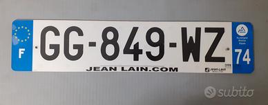 Targa auto francese da collezione