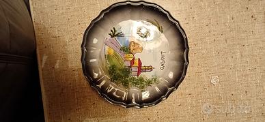 piatto con dipinto Lugano 