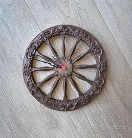 Ruota Orologio da parete in legno dal design rusti