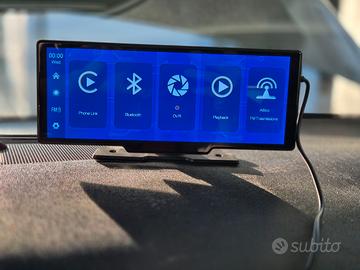 Display Apple Carplay Android Auto con 2 dashcam