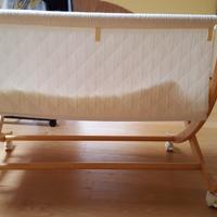 Lettino nanna in legno e tessuto