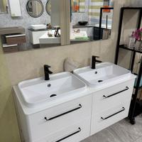 MOBILE BAGNO DOPPIO LAVABO SEMI INTEGRATO - BIANCO