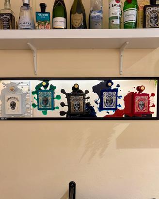 Quadro bottiglia rotta gin amuerte
