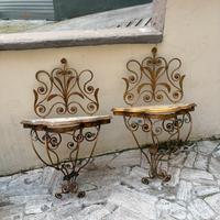 coppia comodini ferro  battuto