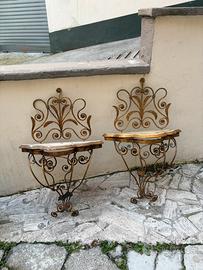 coppia comodini ferro  battuto