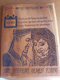 Tavoletta in legno per anniversario matrimonio