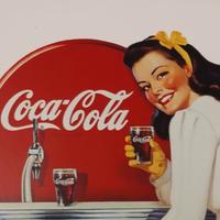 Cartolina Coca Cola Coke ragazza riprod. cartello