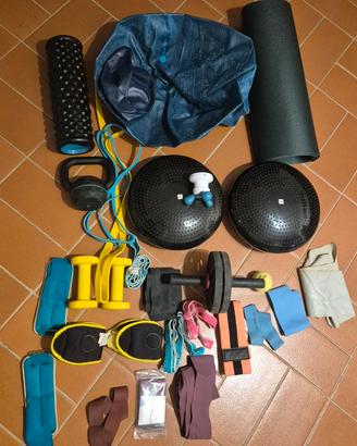 Stock fitness sport palestra pesi elastici 