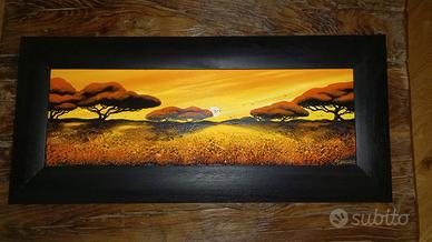 Quadro tramonto paesaggio Africano.