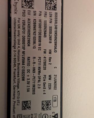 SSD NVMe M.2 2280 1TB SK hynix PC711 