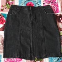 Gonna in jeans nero tg L