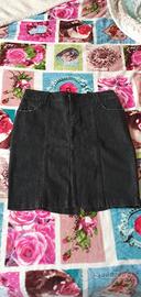 Gonna in jeans nero tg L