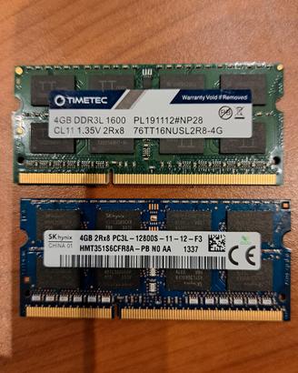 RAM 4+4GB DDR3L PC3L 2Rx8
