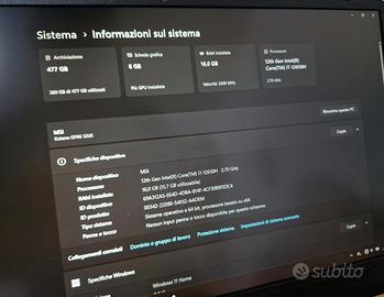 MSI katana 16/500gb